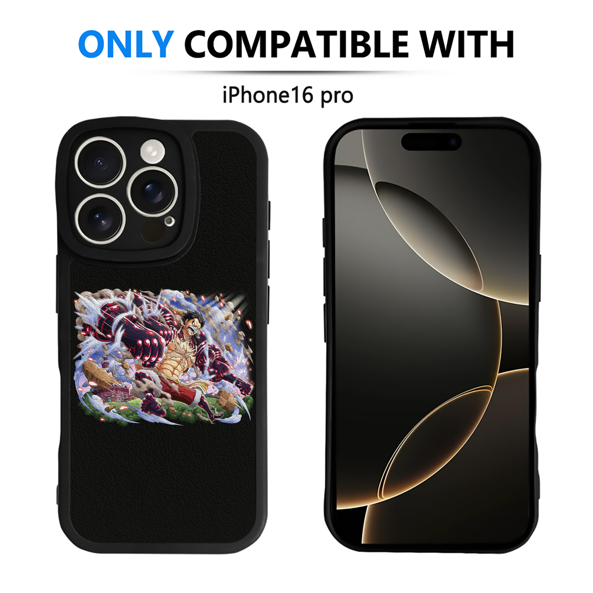 （画像用） ワンピース モンキー・D・ルフィ ONE PIECE Monkey D. Luffy 【iPhone 16シリーズ対応】シリコンスマホケース（レザー調） 材質：シリコン